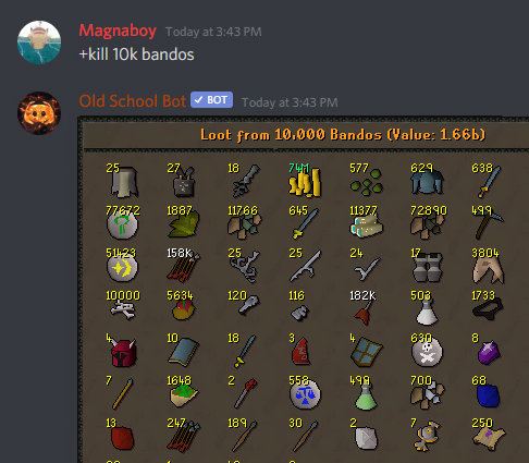 Loot simulator command image.