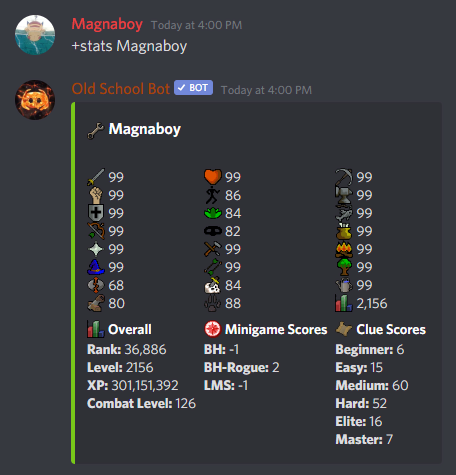 Checking RuneScape account stats.